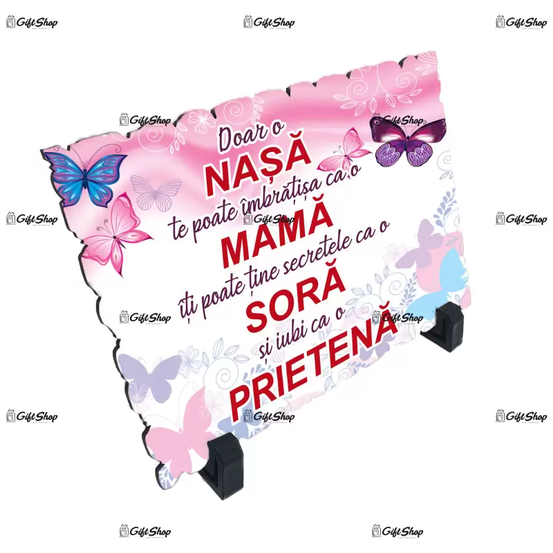 Doar o nasa te poate imbratisa ca o mama, placheta cu mesaj, model a